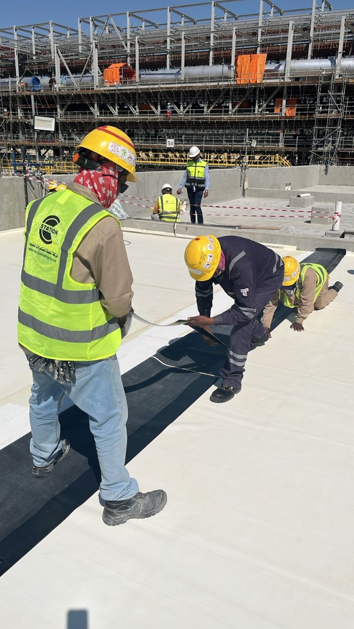 Roofing - EPDM membrane white on black color