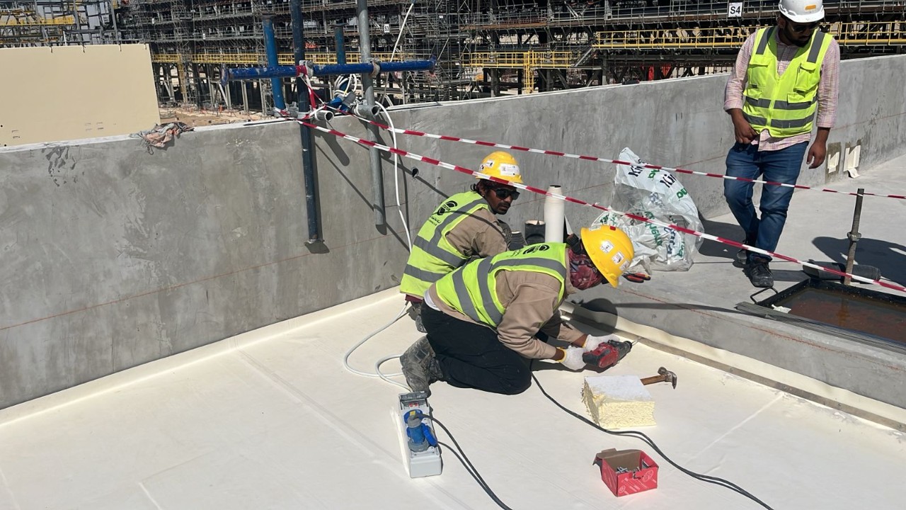 Roofing - EPDM membrane white on black color