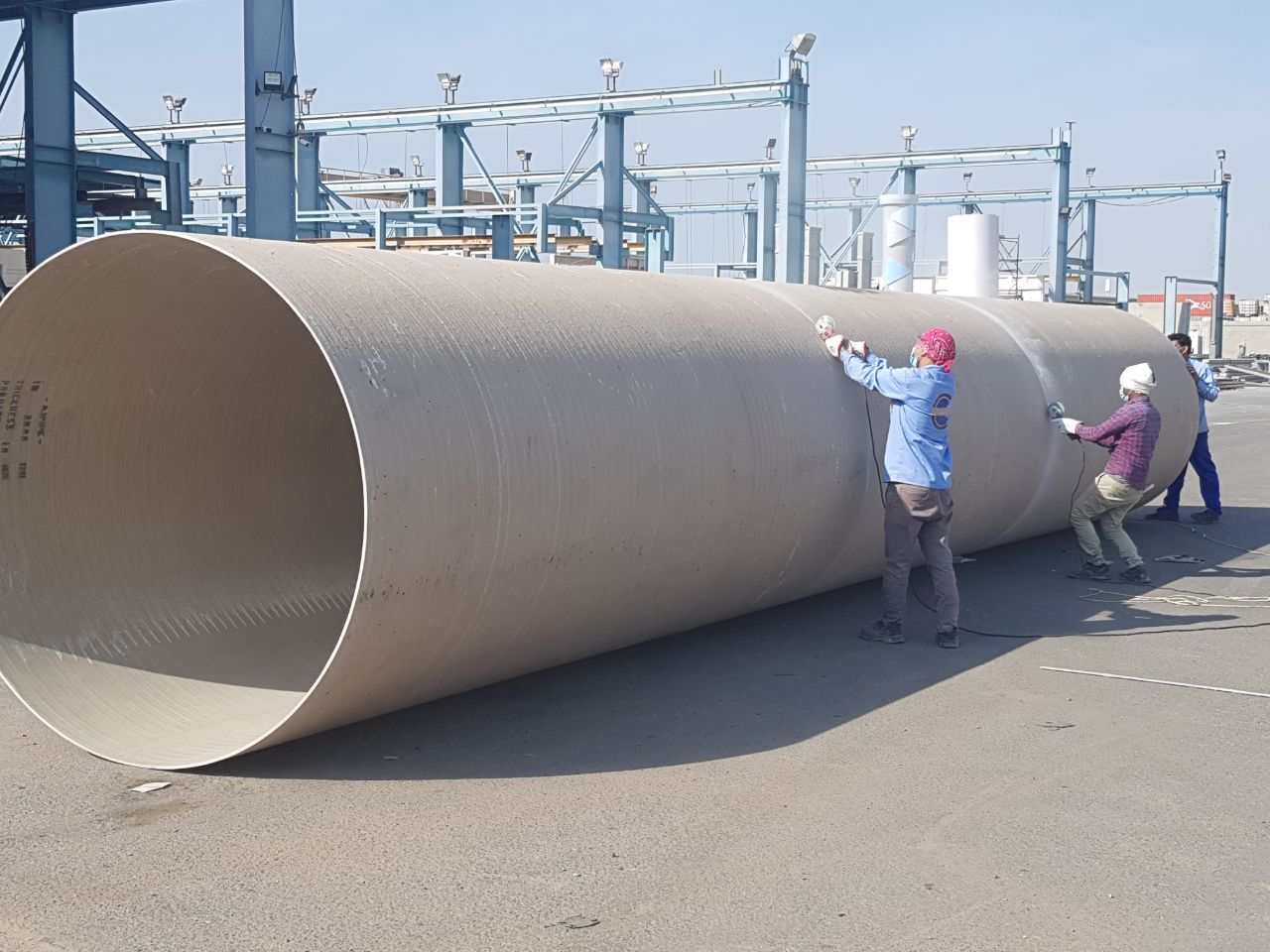 FRP Cylindrical Pipe Finishing